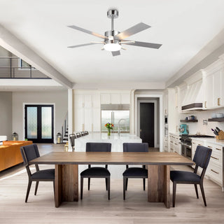 52 Inch Reversible Blade Ceiling Fan Dual LED Lights - Vaczon
