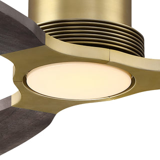 48 Inch Soft Brass Solid Wood Blades Downrod Mount Ceiling Fan