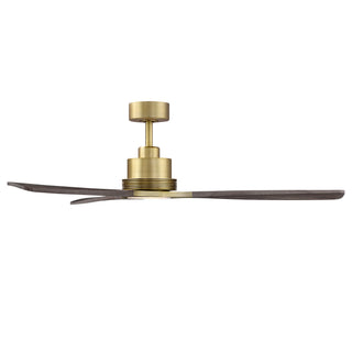 48 Inch Soft Brass Solid Wood Blades Downrod Mount Ceiling Fan