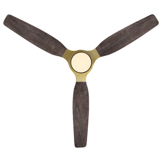 48 Inch Soft Brass Solid Wood Blades Downrod Mount Ceiling Fan