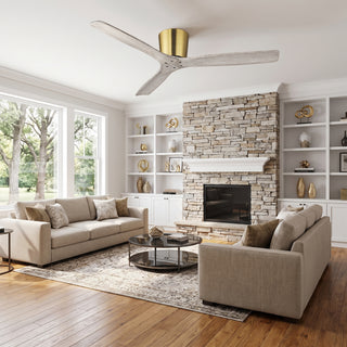 Vaczon 54" Ward Modern Solid Wood Blades Flush Mount Ceiling Fan