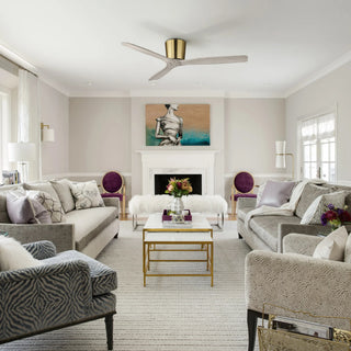 Vaczon 54" Ward Solid Wood Blades Flush Mount Ceiling Fan with Remote Control - Vaczon