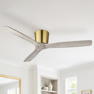 Vaczon 54" Ward Modern Solid Wood Blades Flush Mount Ceiling Fan