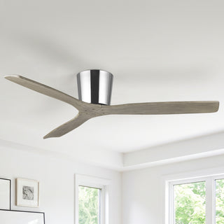 Vaczon 54" Ward Modern Solid Wood Blades Flush Mount Ceiling Fan
