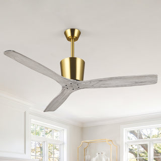 Vaczon 54" Dylan Solid Wood Blades Downrod Mount Ceiling Fan with Remote Control