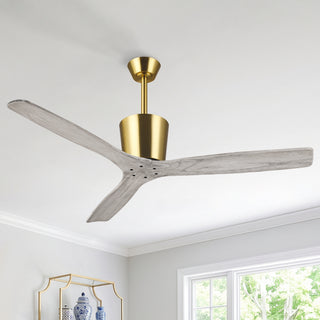 Vaczon 54" Dylan Solid Wood Blades Downrod Mount Ceiling Fan with Remote Control