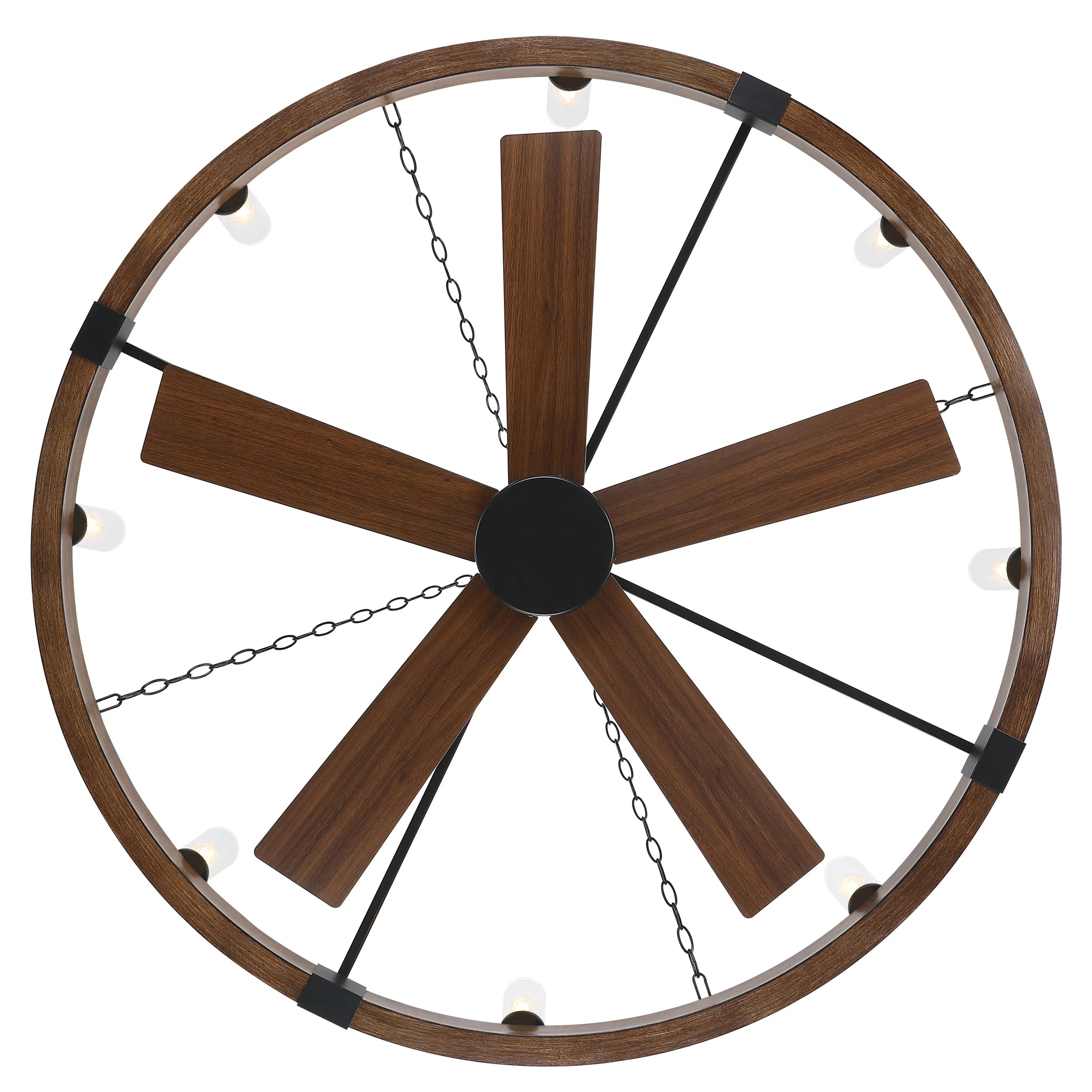52 Inch Amelia Black Industrial Fandelier with Light - Vaczon