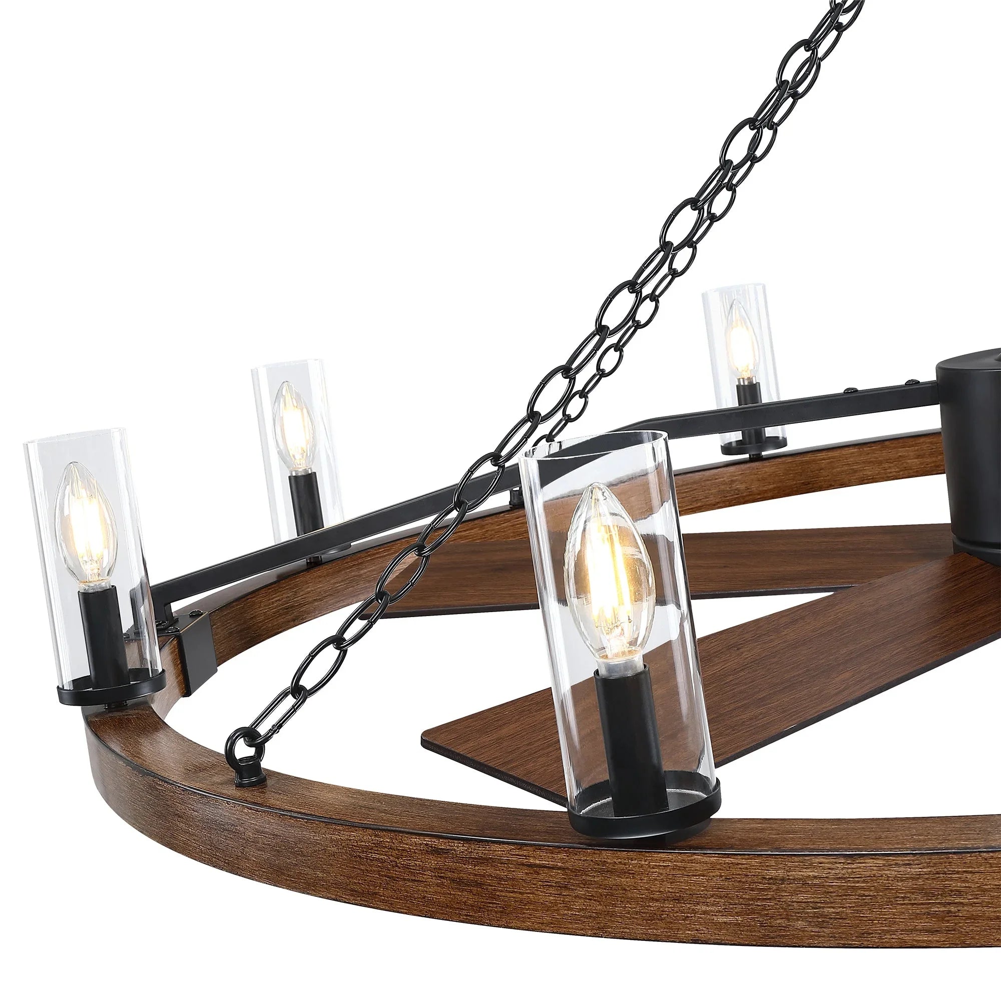 52 Inch Amelia Black Industrial Fandelier with Light - Vaczon