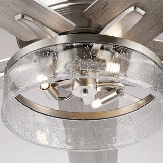 52 Inch Archer Modern Satin Nickel Ceiling Fan with Light & Remote Control - Vaczon