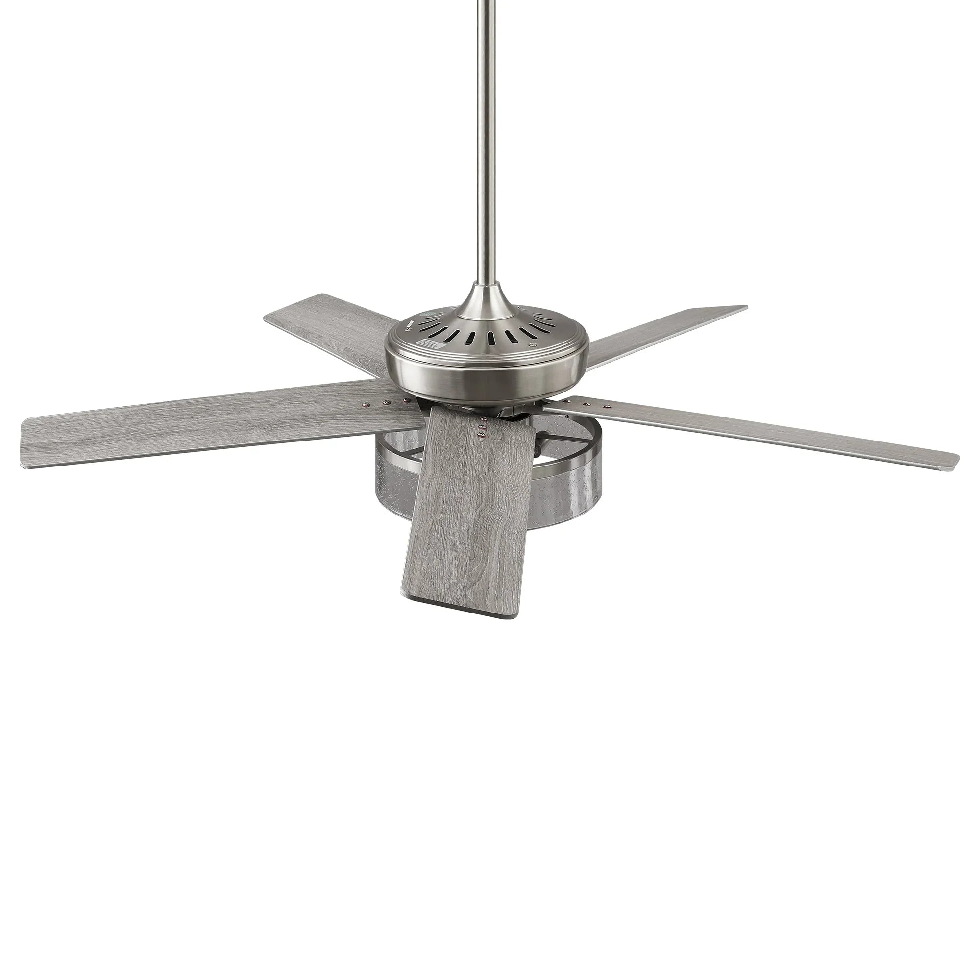 52 Inch Archer Modern Satin Nickel Ceiling Fan with Light & Remote Control - Vaczon