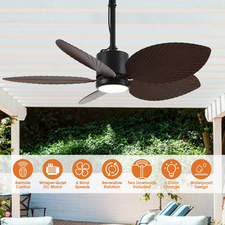 42 Inch Wythe IPX5 Outdoor Hanging Buckle Downrod LED Fan with Remote Control - Vaczon