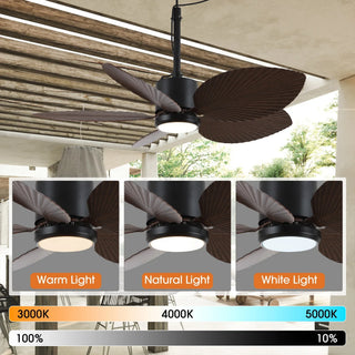 42 Inch Wythe IPX5 Outdoor Hanging Buckle Downrod LED Fan with Remote Control - Vaczon