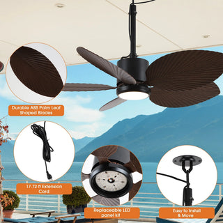 42 Inch Wythe IPX5 Outdoor Hanging Buckle Downrod LED Fan with Remote Control - Vaczon