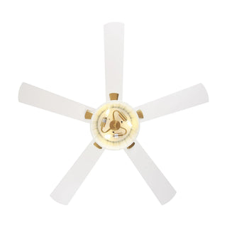 52" Zona Antique Brass Downrod Mount Ceiling Fan with Light
