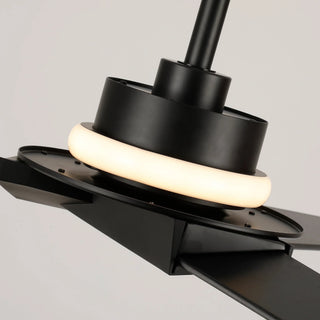 70" Abel Black Downrod Mount LED Ceiling Fan with Remote Control