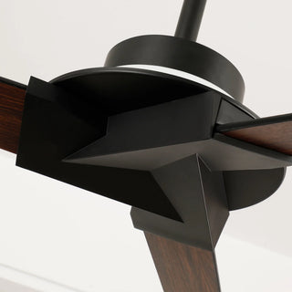 70" Abel Black Downrod Mount LED Ceiling Fan with Remote Control