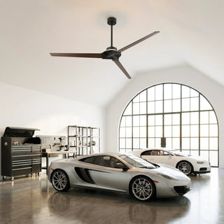 70" Abel Black Downrod Mount LED Ceiling Fan with Remote Control
