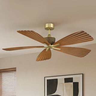 56" Porter Soft Brass IP66 Outdoor Downrod Mount Ceiling Fan