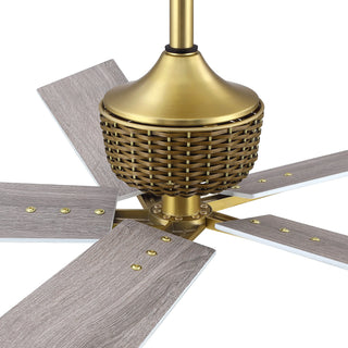 52" Soft Brass Downrod Mount Ceiling Fan