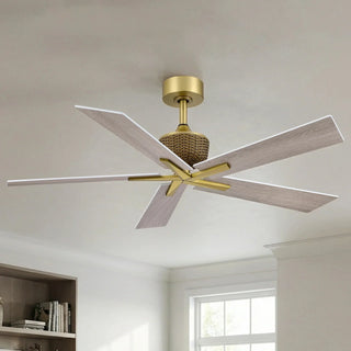 52" Soft Brass Downrod Mount Ceiling Fan