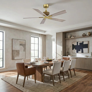 52" Soft Brass Downrod Mount Ceiling Fan