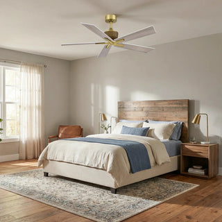 52" Soft Brass Downrod Mount Ceiling Fan