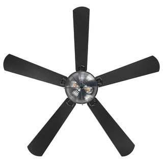 52 Inch Hogan Black Flush Mount Ceiling Fan with Light