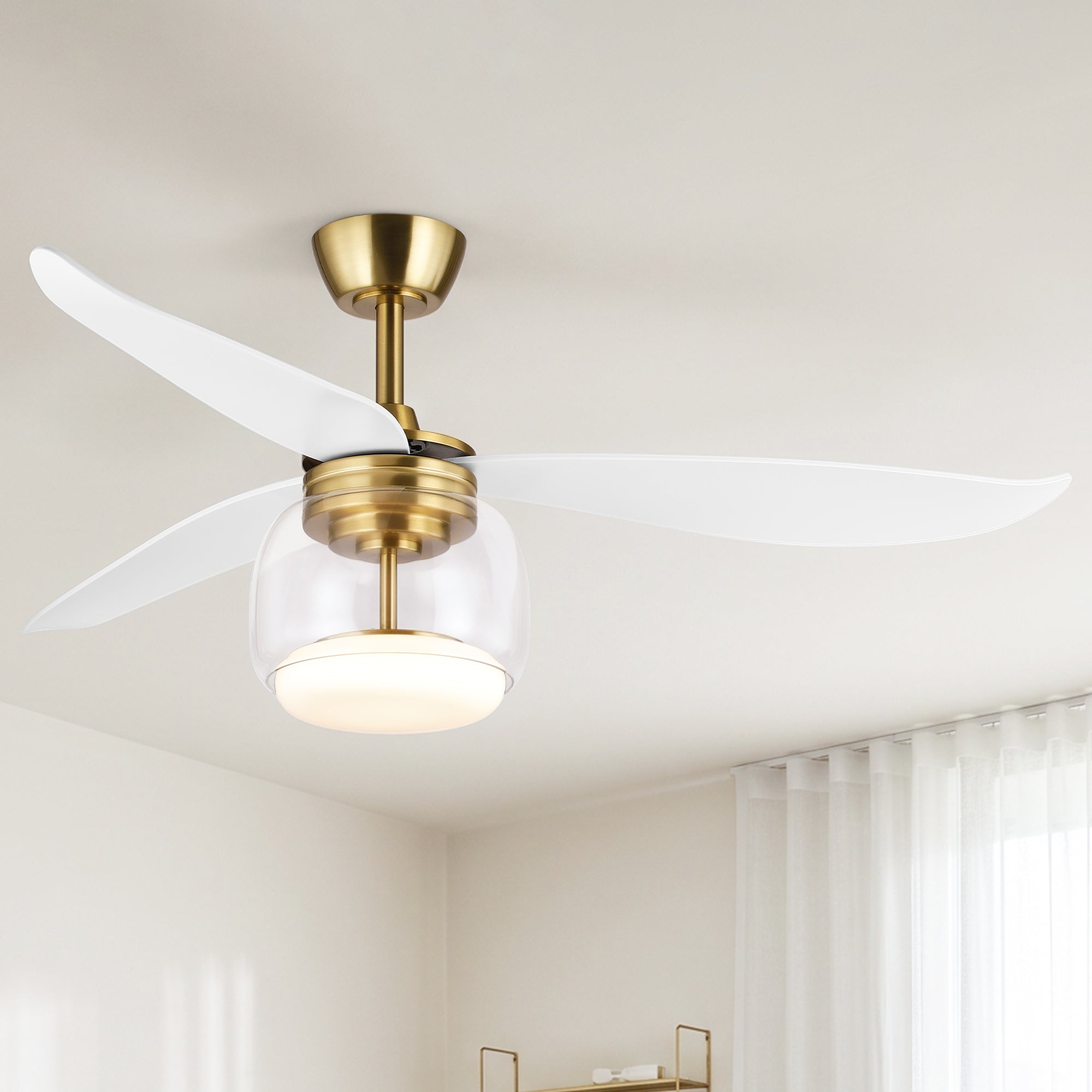 52 Inch Jared Modern Antique Bronze LED Ceiling Fan