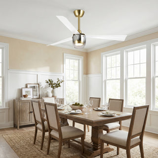 52" Noxis Modern Antique Copper LED Ceiling Fan with Remote