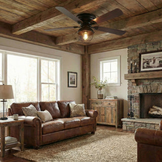 42" Traditional Flush Mount Reversible Ceiling Fan with Lighting and Remote Control