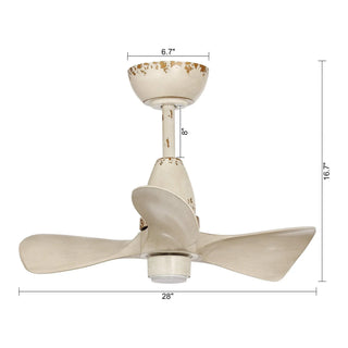 28" Kwang Farmhouse DC Motor Downrod Mount Reversible Ceiling Fan