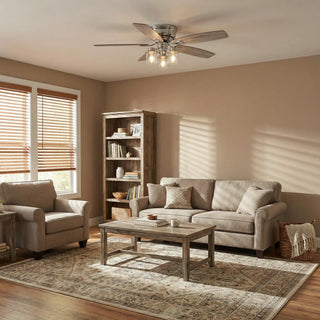 52" Bangatore Traditional Chrome Flush Mount Reversible Ceiling Fan with Lighting and Remote Control - Vaczon