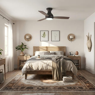 48" Beckette Farmhouse Flush Mount Reversible Ceiling Fan with Lighting and Remote Control