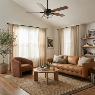 52" Antone Industrial Downrod Mount Reversible Ceiling Fan with Lighting and Remote Control