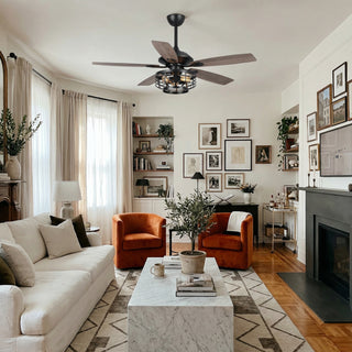 52" Paquette Industrial Downrod Mount Reversible Ceiling Fan with Lighting and Remote Control