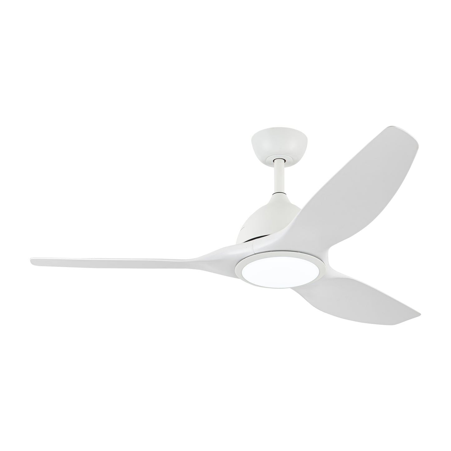 52" Modern White LED Ceiling Fan with Lights and Remote Control