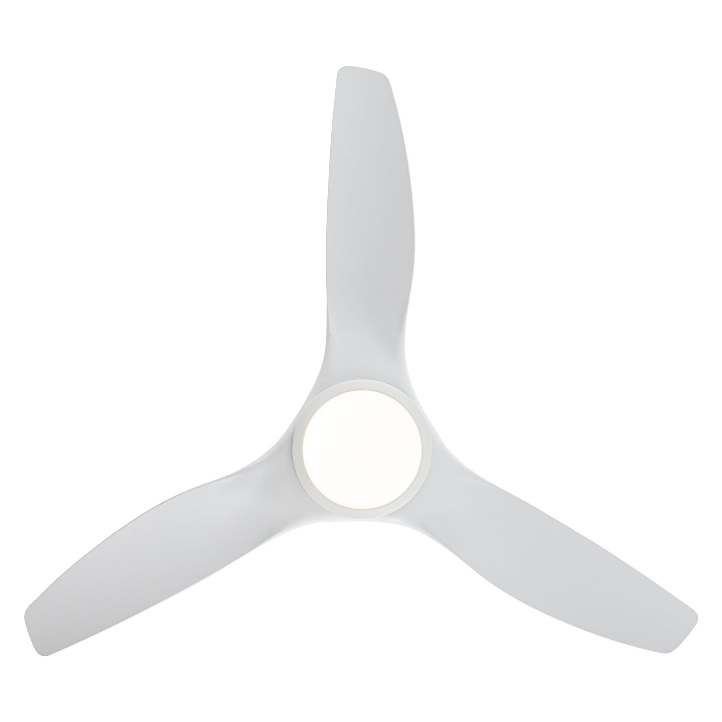 52" Modern White LED Ceiling Fan with Lights and Remote Control