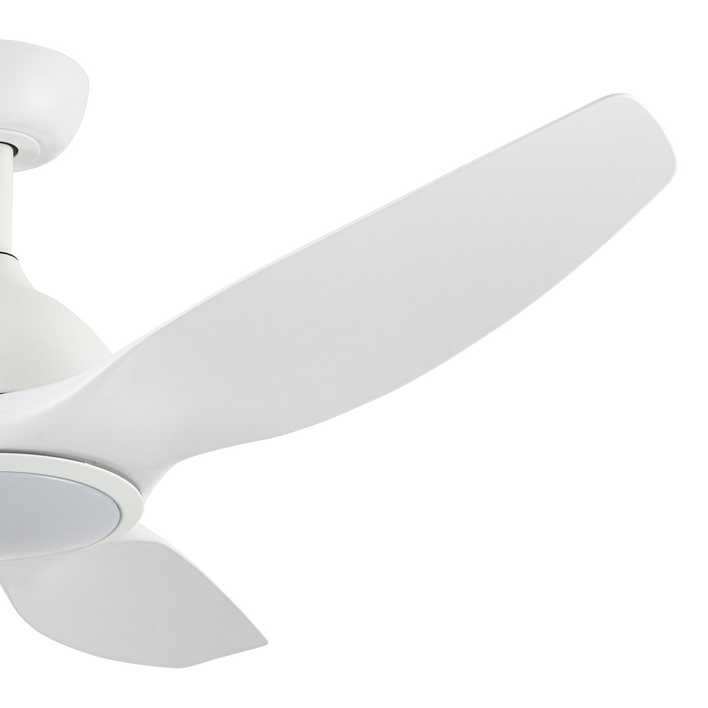 52" Modern White LED Ceiling Fan with Lights and Remote Control