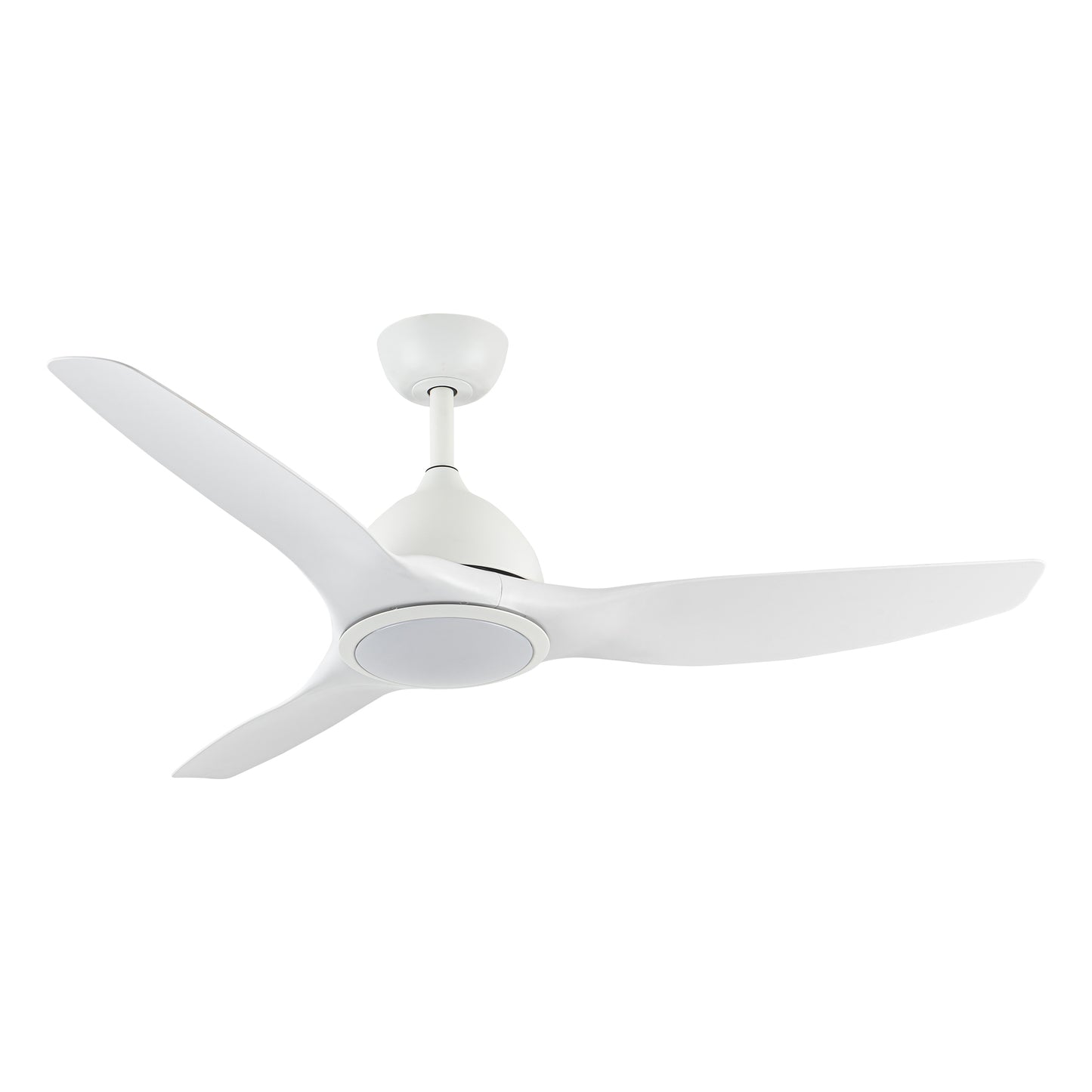 52" Modern White LED Ceiling Fan with Lights and Remote Control