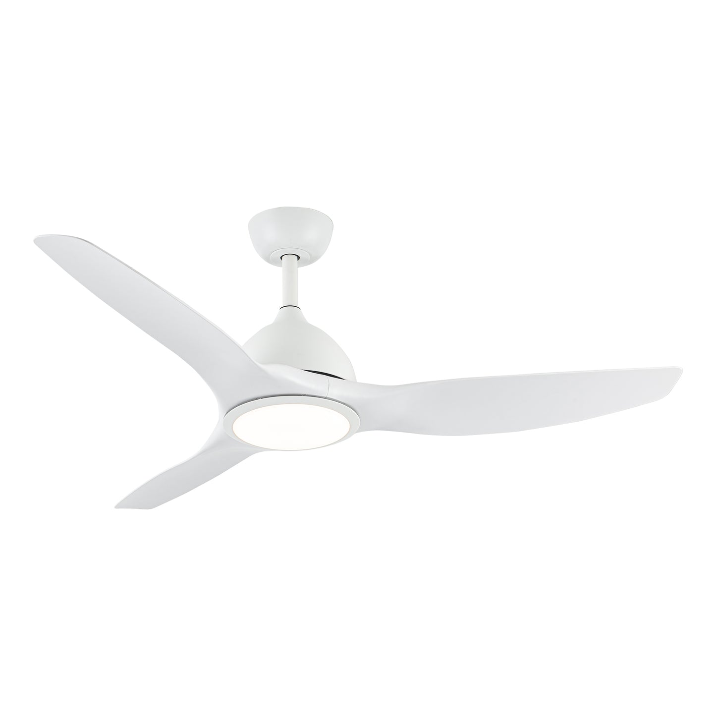 52" Modern White LED Ceiling Fan with Lights and Remote Control