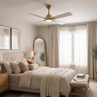 48" Linden DC Motor Downrod Mount Reversible Ceiling Fan with Lighting and Remote Control