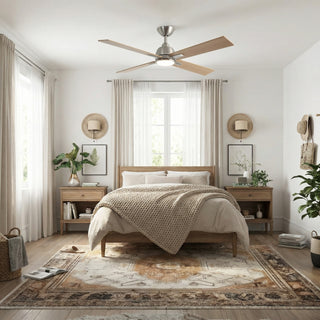 48" Linden DC Motor Downrod Mount Reversible Ceiling Fan with Lighting and Remote Control