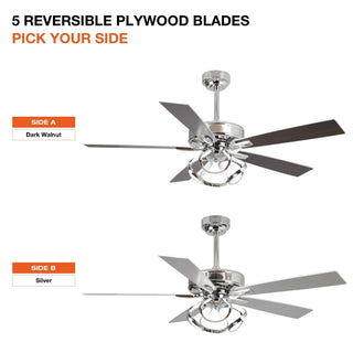 52" Zelda Modern DC Motor Downrod Mount Reversible Ceiling Fan with Remote Control