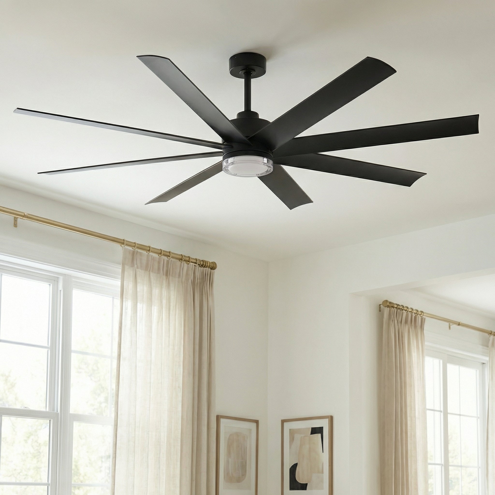 72 Inch Daugava Modern Downrod Mount Smart Fan with LED Light