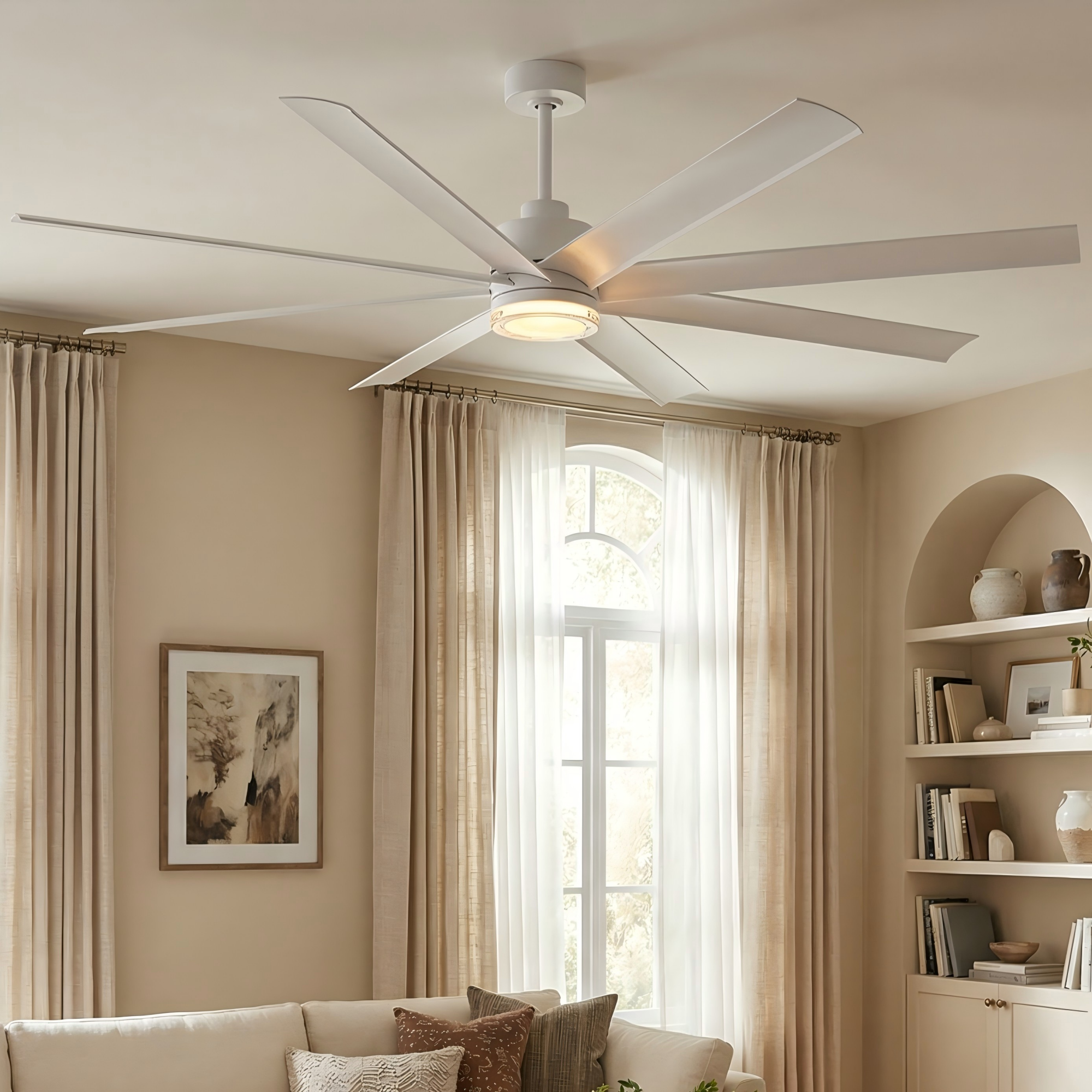 72 Inch Daugava Modern Downrod Mount Smart Fan with LED Light