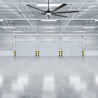 84 Inch 100 Inch Padus Black Large Size Ceiling Fan with Dimmable Lighting and Remote Control