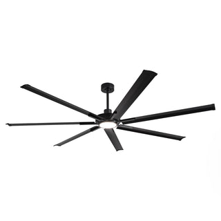 84 Inch 100 Inch Padus Black Large Size Ceiling Fan with Dimmable Lighting and Remote Control