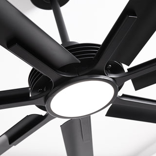 84 Inch 100 Inch Padus Black Large Size Ceiling Fan with Dimmable Lighting and Remote Control