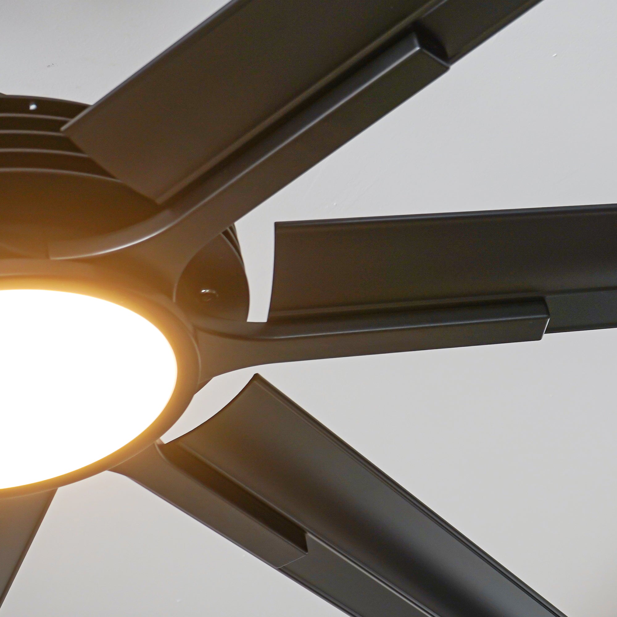84 Inch 100 Inch Padus Black Large Size Ceiling Fan with Dimmable Lighting and Remote Control