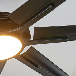 84 Inch 100 Inch Padus Black Large Size Ceiling Fan with Dimmable Lighting and Remote Control